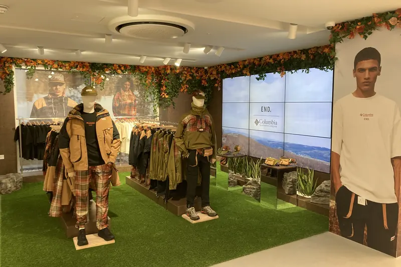 Columbia store interior with installed displays