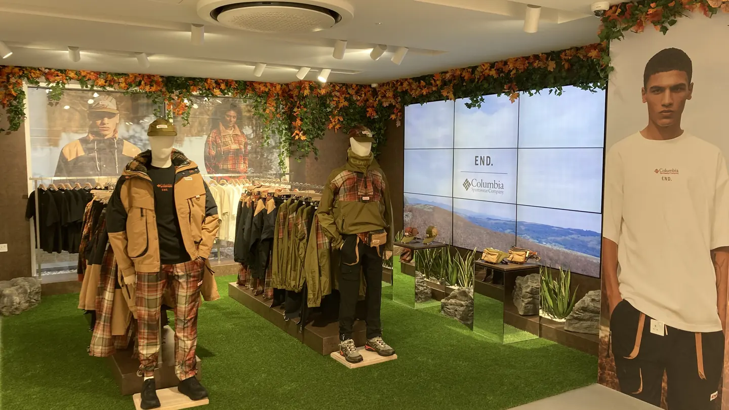 Columbia store interior with installed display graphics and fixtures